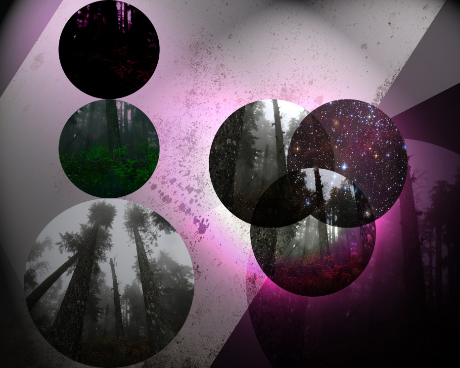 Pink background trees space with lighting effects.jpg